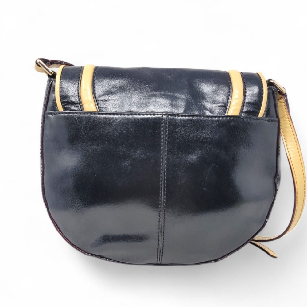 Antonio Melani Black Vintage Leather Saddle Bag - Picture 4 of 13